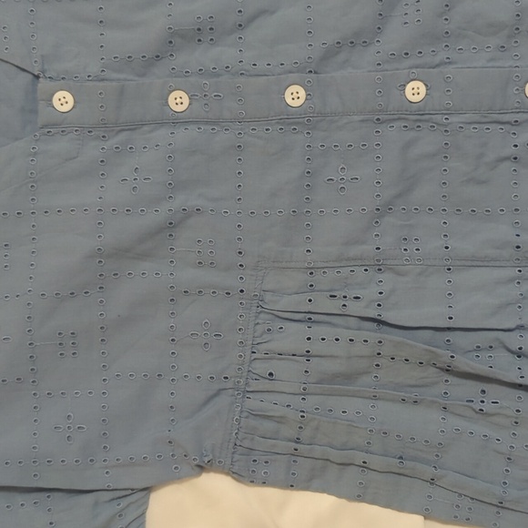 Madewell Button-Front V-Neck Mini Dress, Color Tranquil Lake Size M - Picture 8 of 16